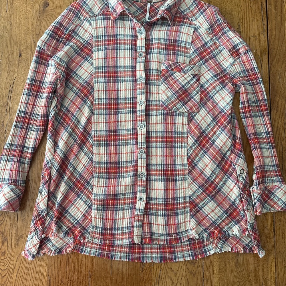 Free People Juniper Plaid Top M